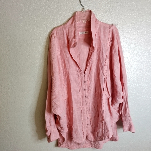 Free People We The Free One And Only Buttondown Top Dolman Oversized Sz S - Picture 2 of 11